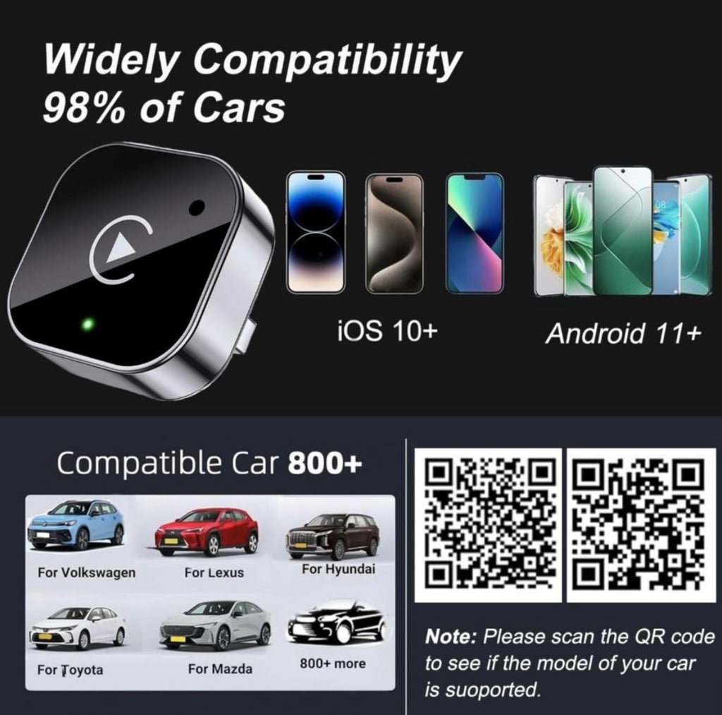 2-in-1 Wireless CarPlay & Android Auto