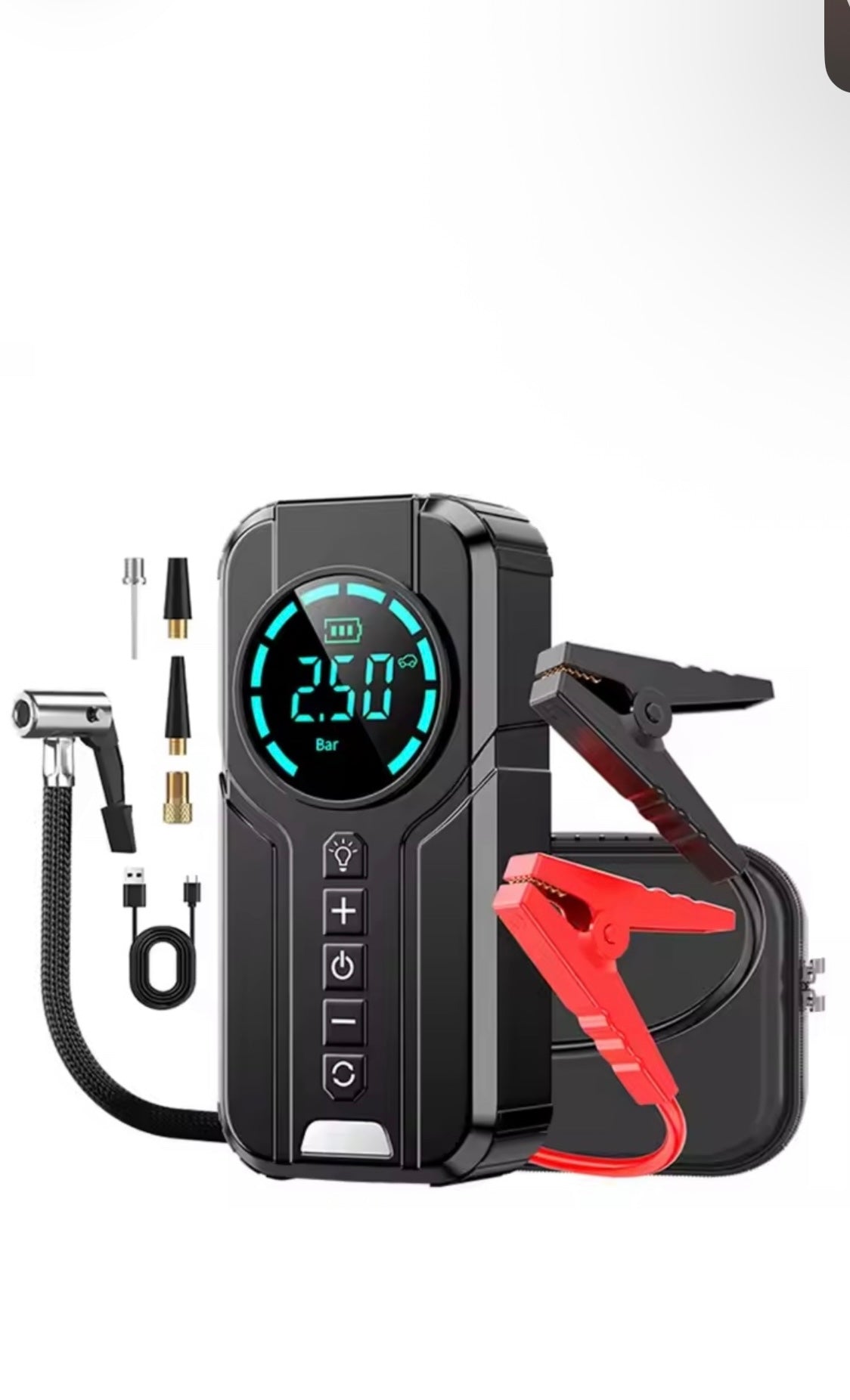 Portable 2-in-1 jump starter & Car tire inflator